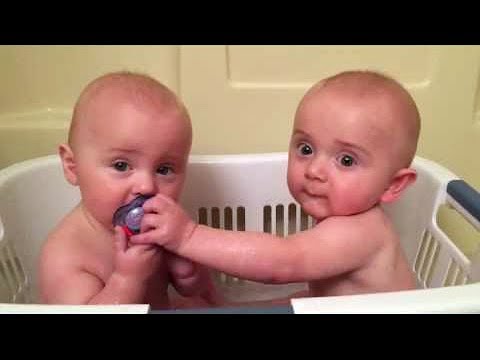 Cute TWIN Babies Share Pacifier - Funny Baby Videos