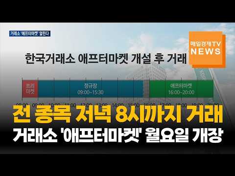 <strong>KRX</strong> 애프터마켓 월요일 개장…시간외 단일가 폐지하고 실시간 거래