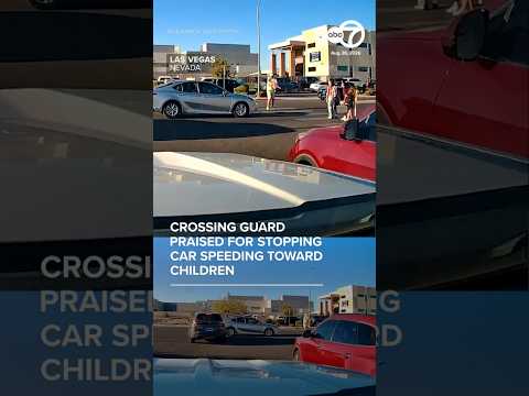 Hero crossing guard stops car speeding toward children