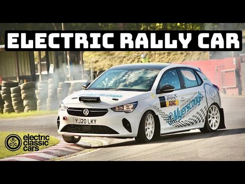 Electric rally car at the Ceredigion Rally 2022