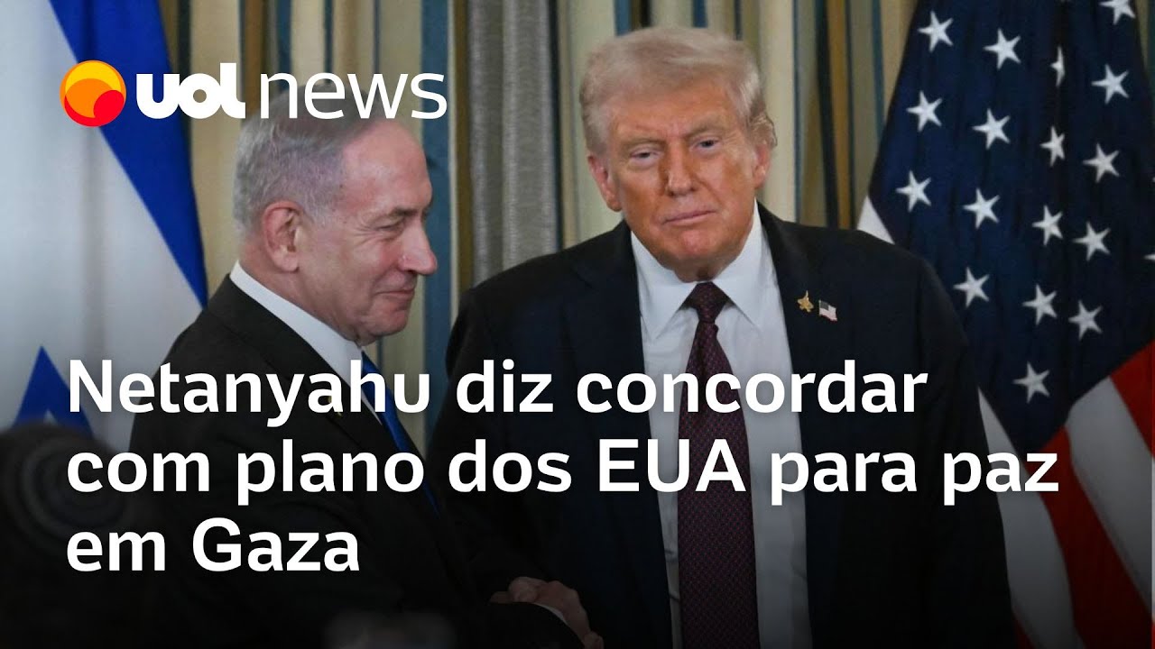 Ao lado de Trump Netanyahu diz concordar com plano dos EUA para paz em Gaza