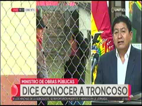 20122022   EDGAR MONTAÑO   MINISTRO DE OBRAS PUBLICAS DICE CONOCER A TRONCOSO   UNITEL