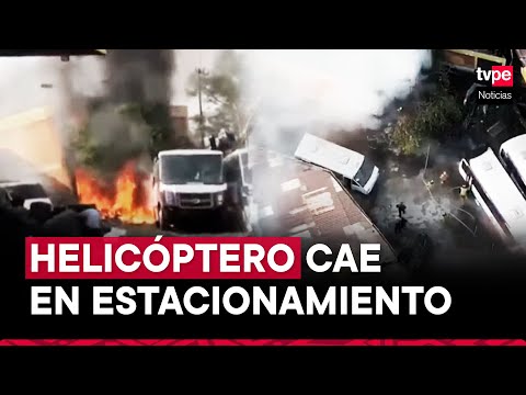 México: helicóptero cae sobre estacionamiento y deja tres fallecidos