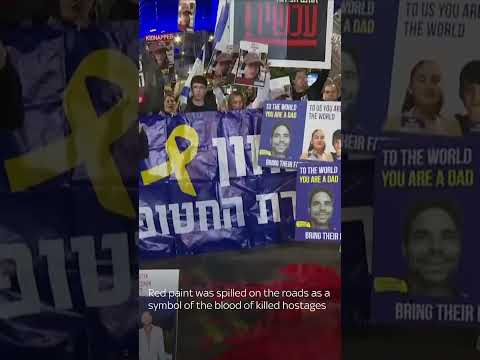 Crowds march in Tel Aviv hostage demo