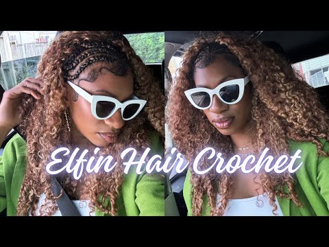 DETAILED Feed-in Tutorial - Half Braids Half Crochet! Highlight Burmese Curly Hair Ft. ELFIN HAIR