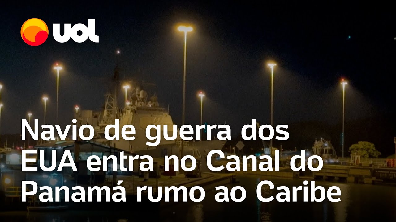 Navio de guerra americano entra no Canal do Panamá  e fica próximo à costa da Venezuela