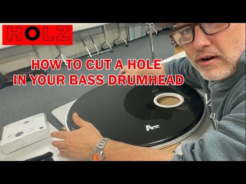 How to cut a hole into your bass drum head HOLZ