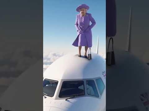 the queen flies #shorts #comedy #airplane #fypシ #fyp #funny #aviation #queen #royal #lol #jet