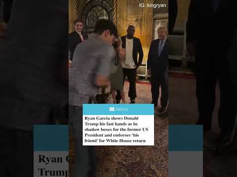 Boxing star Ryan Garcia showed off his shadowboxing skills infront of Former president Donald Trump