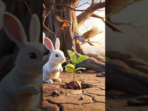 🌳 The Rabbit and the Dry Tree 😭 Moral Story in Hindi 🐇 #ai #baby #rabbit