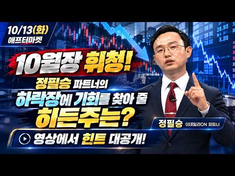 "10월장 <strong>휘청</strong>!" 정필승 파트너의 하락장에 기회를 찾아 줄 히든주는?···영상에서 힌트 대공개!ㅣ애프터마켓(20261013)
