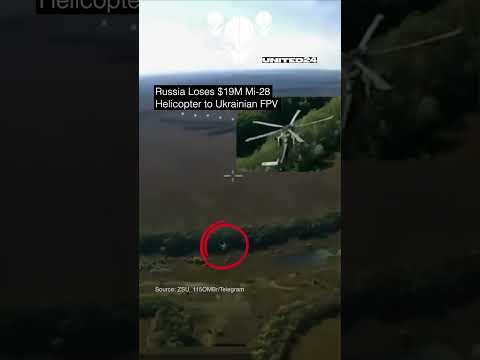 Russian Mi-28 Helicopter Shot Down in Combat Footage #warinukraine