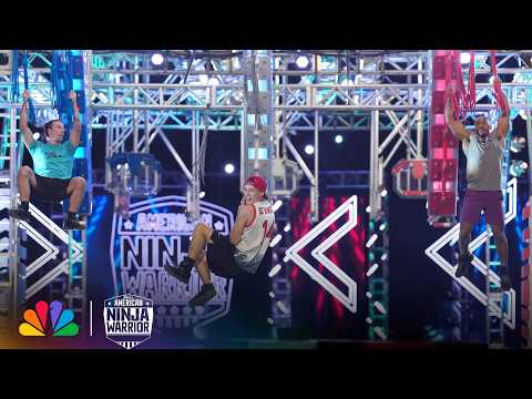 INCREDIBLE One-Handed Grab Takes Him From Third to FIRST | American Ninja Warrior | NBC