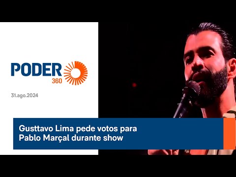 Gusttavo Lima pede votos para Pablo Marçal durante show