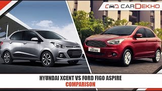 Hyundai Xcent VS Ford Figo Aspire | Comparison Video | CarDekho.com