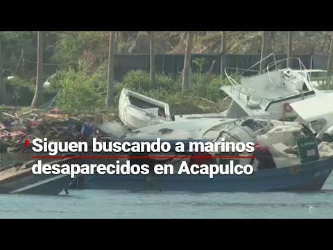 Siguen buscando a marinos desaparecidos en Guerrero | Encontraron un barco destruido