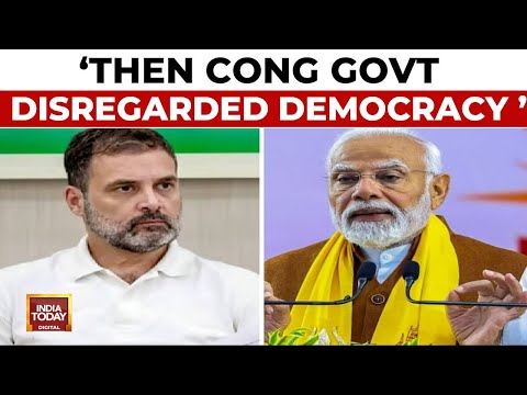PM Modi Takes On Congress Emergency Anniversary Says Then Cong Govt Disregarded Democracy