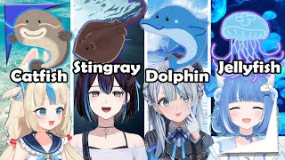 Why are they all sea creatures!?【Amagai Ruka/Saba Sameko/Yubari Rei/Ku