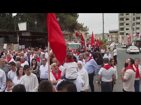 Hundreds attending early May Day march in Nazareth demand immediate Gaza cease-fire