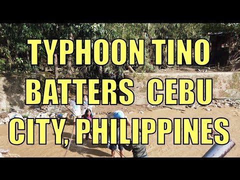 TYPHOON TINO BATTERS CEBU CITY PHILIPPINES IN 4K