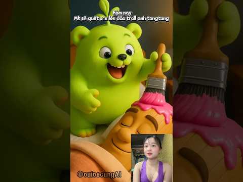 Tungtungtung sahur bị troll quét sơn trên đầu #aishorts #funny #tungtungtungsahuar #aivideo #memes