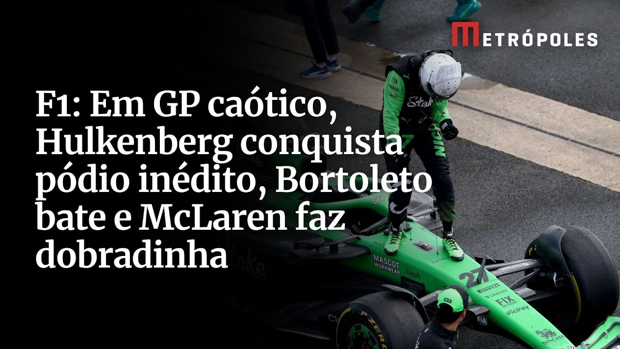 F1: Em GP caótico, Hulkenberg conquista pódio inédito, Bortoleto bate e McLaren faz dobradinha