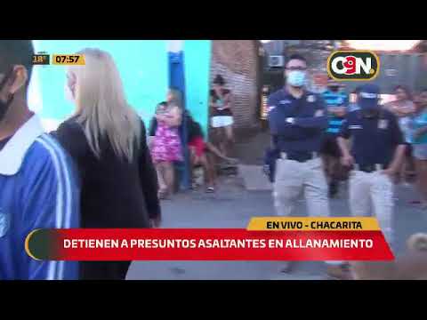 Detienen a presuntos asaltantes en allanamiento en la Chacarita