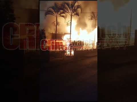 Cellphone footage of a house on fire at Rosemary Street, Upper Santa Cruz on Fri 8th Sept, 2023