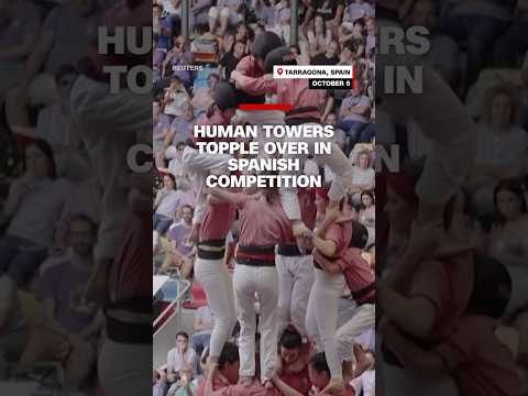 Human towers topple over in Spanish competition