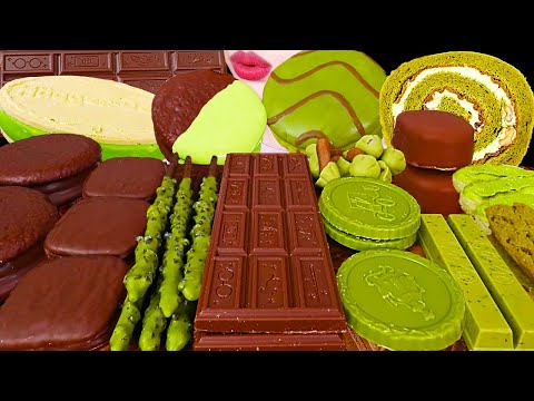 ASMR MUKBANG|MATCHA CHOCOLATE PARTY *HARRY POTTER CHOCOLATE, ICE CREAM, CAKE, TICO 말차 초콜릿 파티 먹방