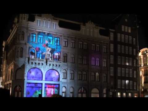 3D projection mapping in the city centre of Amsterdam for H&M