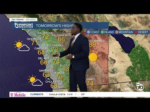 ABC 10News Pinpoint Weather with Moses Small: Cloudy mornings, fair temperatures