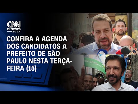 Confira a agenda dos candidatos a prefeito de São Paulo nesta terça-feira (15) | BASTIDORES CNN