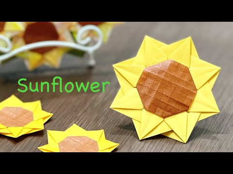 折り紙 簡単🌻ひまわりを作ってみた!作り方/DIY How to make sunflowers🌻Paper craft.Origami.