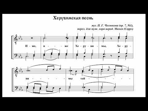 П.Чесноков Херувимская песнь ор. 7 №1 (перел. для м. х. иерод. Михея (Соррэ)