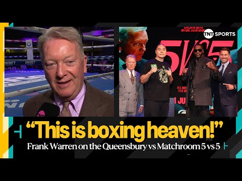 Frank warren feels ecstatic about the queensbury vs matchroom 5 vs 5 🤩 🥊