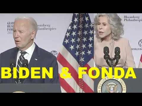 PRESIDENT BIDEN JANE FONDA 'CLIMATE EMERGENCY' MUST WATCH MOMENT