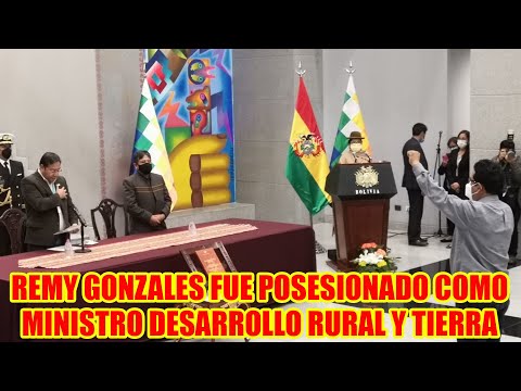 PRESIDENTE LUIS ARCE POSESIONA AL NUEVO MINISTRO DE DESARROLLO RURAL Y TIERRAS REMY RUBEN GONZALES