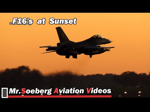 TOUCH & GO's at Sunset,  F-16's  Neth.A.F.