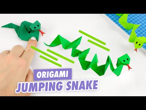 Оригами Прыгающая змея из бумаги | Игрушка-пружинка из бумаги | Origami Jumping Paper Snake