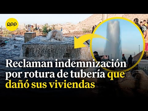 Arequipa: Familias piden indemnización tras rotura de tuberías que dañó sus viviendas