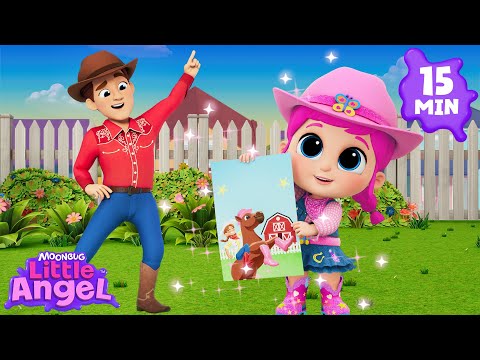 Wild West Dress Up 🤠👑| Little Angel Color Songs & Nursery Rhymes | Learn Colors & Shapes
