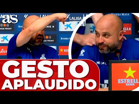 EJEMPLAR GESTO de MANOLO GONZÁLEZ tras el ASCENSO del ESPANYOL