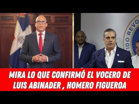 MIRA LO QUE CONFIRMÓ EL VOCERO DE LUIS ABINADER , HOMERO FIGUEROA