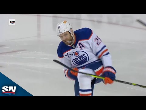 Oilers Leon Draisaitl Buries Backhander In Opening Minute vs. Flames