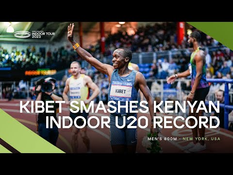 Kibet 🇰🇪 dips under 1:45 to smash the Kenyan 800m indoor U20 record | World Indoor Tour 2023