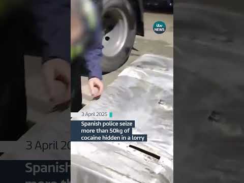 The hidden drugs were scheduled to go to the UK #itvnews  #spain #police #madrid