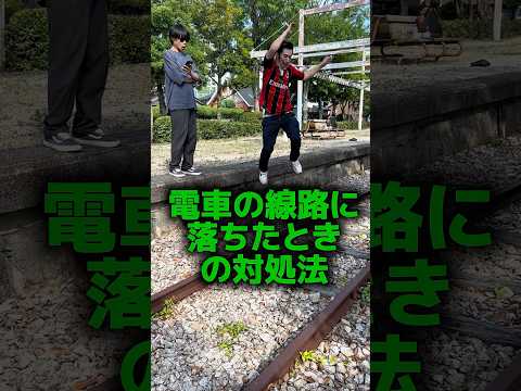 電車のせんろに落ちたときの対処法🚃#shorts
