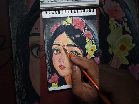 Radhe Rani Beautiful Painting🌺 | Feel the Divine Vibes | Bhakti +Art #shorts #radhakrishna #painting
