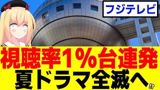 フジテレビの夏ドラマ、初っ端から視聴率1%台を連発して打ち切り寸前で救えない模様。。。